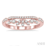1/3 Ctw Alternating Marquise and Circular Mount Round Cut Diamond Curved Band in 14K Rose Gold