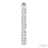 2 Ctw Inside-Out Oval Cut Diamond Hoop Earrings in 14K White Gold