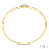 1 Ctw Round Shape Lovebright Round Cut Diamond Stackable Bangle in 14K Yellow and White Gold