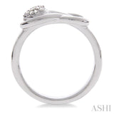 1/50 Ctw Heart Shape Single Cut Diamond Fashion Ring in Sterling Silver