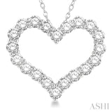 4 Ctw Heart Shape Round Cut Diamond Pendant With Chain in 14K White Gold