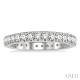 1 Ctw Round Cut Diamond Eternity Wedding Band in 14K White Gold