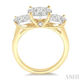 1 1/2 Ctw Lovebright Round Cut Diamond Ring in 14K Yellow and White Gold
