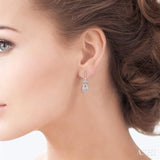 1/50 Ctw Heart Shape Round Cut Diamond Fashion Earrings in Sterling Silver