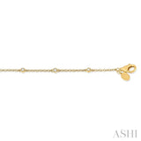 1/6 Ctw Circular Mount Round Cut Diamond Station Bracelet in 10K Yellow Gold