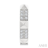 1/4 Ctw Round Cut Diamond Pyramid Huggie Earrings in 10K White Gold