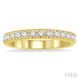 1/2 Ctw 15Stones Round Cut Diamond Wedding Band in 14K Yellow Gold