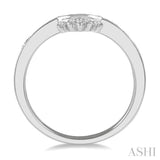 1/5 Ctw Crown Arch Round Cut Diamond Wedding Band in 14K White Gold