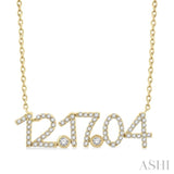 1/4 Ctw '12.17.04' Date Diamond Necklace in 10K Yellow Gold