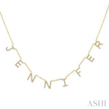 1/3 Ctw 'JENNIFER' Space Name Diamond Necklace in 10K Yellow Gold