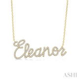 1/3 Ctw 'Eleanor' Script Name Round Cut Diamond Necklace in 10K Yellow Gold