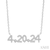 1/5 Ctw '4.20.24' Date Diamond Necklace in 10K White Gold