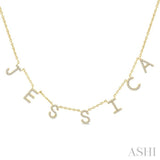 1/4 Ctw 'JESSICA' Space Name Diamond Necklace in 10K Yellow Gold