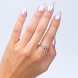 1/20 Ctw Initial 'R' Round Cut Diamond Fashion Ring in 10K White Gold