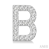 1/8 Ctw Initial 'B' Single Cut Diamond Earrings in 10K White Gold