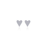 Pave Heart Stud Earrings