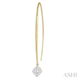 1/2 Ctw Cushion Shape Lovebright Round Cut Diamond Earring in 14K Yellow & White Gold