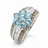 Aquamarine & Diamond Ring