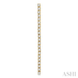 1 1/2 Ctw Single Line Drop Round Cut Diamond Tennis Earring in 14K Yellow Gold