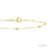 1/6 Ctw Round Cut Diamond Paperclip Station Bracelet in 14K Yellow Gold