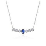 Sapphire Pear of Joy Necklace 