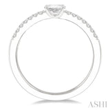1/3 Ctw Oval Cut & Round Cut Diamond East West Ring in 14K White Gold