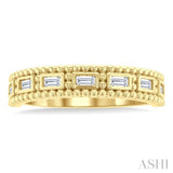 1/5 Ctw Ball Bead Designing Baguette Cut Diamond Fashion Band in 14K Yellow Gold