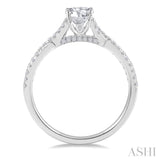 1/3 Ctw Split Criss Cross Round Cut Diamond Semi-Mount Engagement Ring in 14K White Gold