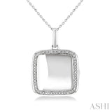 Silver Square Diamond Locket Pendant