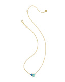 Kendra Scott Tatum Gold Short Pendant Necklace in Light Blue Mix