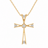 Diamond Split Cross Pendant