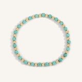 Dee Berkley Blue Howlite & 14kt Gold Filled Harmony Gemstone Bead Bracelet - 4MM
