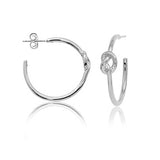 Sterling Silver Knotted Hoop Earrings
