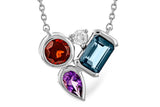 Mixed Gemstone Cluster Necklace