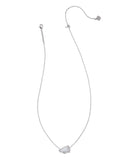 Kendra Scott Cheer Silver Short Pendant Necklace in White Mother-of-Pearl