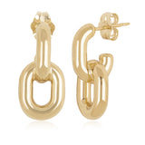 Gold Double Link Earrings