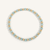 Dee Berkley Blue Topaz & 14kt Gold Filled Harmony Gemstone Bead Bracelet - 4MM