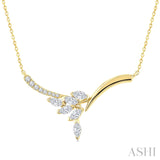 Diamond Floral Drop Necklace