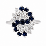 Sapphire & Diamond Cluster Ring