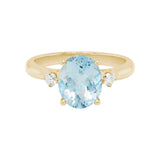 Aquamarine & Diamond 3-Stone Ring