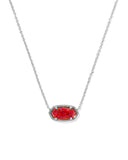 Kendra Scott Elisa Silver Pendant Necklace in Red Kyocera Opal