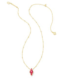 Kendra Scott Kinsley Gold Short Pendant Necklace in Raspberry Illusion