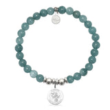 Saint Francis Charm with Mountain Blue Jade Charity Bracelet