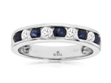 Sapphire & Diamond Channel-Set Band