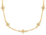 Bezel-Set Cluster Diamond Station Chain