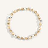 Dee Berkley 14kt Gold Filled & Sterling Silver Shine Bright Two Tone Bead Bracelet - 3MM & 5MM & 7MM