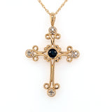 Sapphire & Diamond Scrollwork Pendant