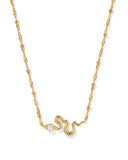 Kendra Scott Lyle Gold Snake Short Pendant Necklace in White Pearl