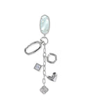 Kendra Scott Elle Bag Charm in Silver Light Blue Mix
