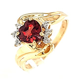Heart-Shaped Garnet Ring